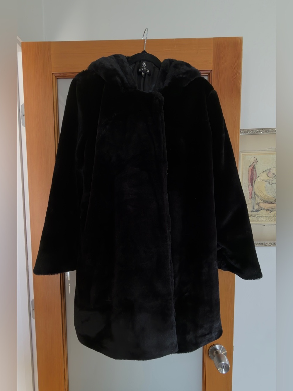 RESTYLE Faux Fur Coat with Hood and Animal Ears